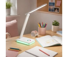 Carruzzo LAMPKA BIURKOWA LED RGB DOTYKOWA USB REGULOWANA SKŁADANA SZKOLNA DO NAUKI