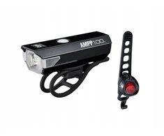 Cateye Žibintų komplektas Cat Eye AMPP 100 USB (6774)