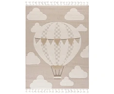 Chemex Buffo Volare kilimas 140x200 3D sensorinis smėlio spalvos boho stiliaus balionas su kutais