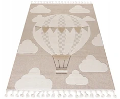 Chemex Dywan Buffo Volare 80x150 3D sensoryczny balon beż w stylu boho su fedzlami