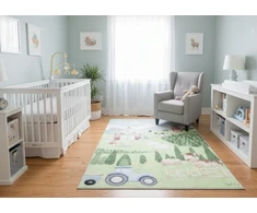 Chemex DYWAN Dziecięcy Drukowany KIDS 180x250 Wieś Traktor Krówka Młyn Las Zagroda