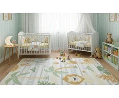 Chemex DYWAN Dziecięcy Drukowany KIDS 200x300 Lew Słoń Żyrafa Palma Safari