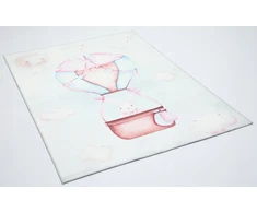 Chemex DYWAN Dziecięcy Drukowany KIDS 200x300 Zajączek Balon Lot Podróż Chmurki