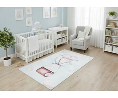 Chemex DYWAN Dziecięcy Drukowany KIDS 200x300 Zajączek Balon Lot Podróż Chmurki