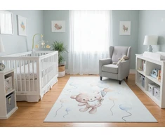 Chemex DYWAN Dziecięcy Drukowany KIDS 80x150 Meškiukas Kokardka Balony Gwiazdki Lot