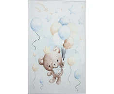 Chemex Dywan KIDS 120x170 miś w balony mėlyna dla chłopca pluszowy su misiem