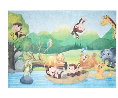 Chemex DYWAN Kolorowy DZIECIĘCY 140x200 Zwierzęta Zoo v1