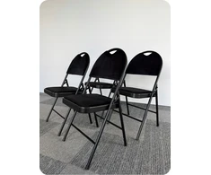 Chill Art Aukštai sulankstoma juoda biuro konferencijų kėdė, tvirta, apmušta