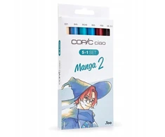 Ciao markerų rinkinys 5+1 Manga 2 - COPIC - Vidutinė ir teptuko型