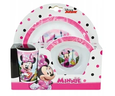 Cijep Vakarienės rinkinys vaikams 3 vnt. - Minnie Mouse puodelis, lėkštė, dubuo