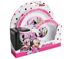 Cijep Vakarienės rinkinys vaikams 3 vnt. - Minnie Mouse puodelis, lėkštė, dubuo