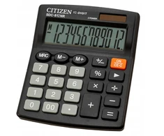 "citizen" skaičiuotuvas sdc812nr, juodas, stalinis, 12 skaitmenų, dvigubas įkrovimas