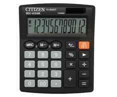 "citizen" skaičiuotuvas sdc812nr, juodas, stalinis, 12 skaitmenų, dvigubas įkrovimas
