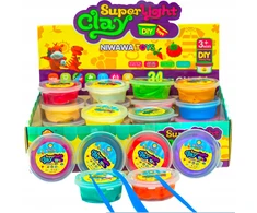 ClayDoll Super Light Clay CLAYDOLL MAGIC FOAM PLAYSTINE POLYMER CAY 24 vnt + peiliai