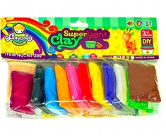 ClayDoll Super Light Clay MAGIC FOAM PLAYSTINE PASTA 12 vnt + PRIEDAI