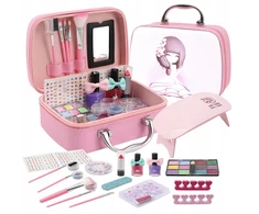 Click4Toys DĖŽUTĖ SU MAKIAŽO KOSMETIKA VAIKAMS IR UV nagų lempa