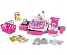 Click4Toys DIDELIS INTERAKTYVI PARDUOTUVĖS KASOS APARATŪRA VAIKAMS + SKAIČIUOKLĖS SVORIO KREPŠELĖ