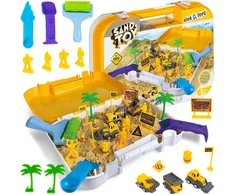 click4TOYS KINETINIS SMĖLIS VAIKŲ SMĖLĖS DĖŽĖS STATYBOS AIKŠTELĖJE LAGAMINJE + PRIEDAI