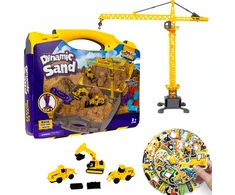 Click4Toys KINETINIS SMĖLIŲ RINKINYS MOL STATYBINĖS TRANSPORTO PRIEMONĖS XXL lagaminas + NEMOKAMAS MEGA