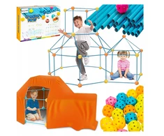 click4TOYS KONSTRUKCINIAI BLOKAI VAMZDZIS XXL 340 EL + PAGRINDINĖ PALAPINĖ VAIKAMS VAMZDŽIAI