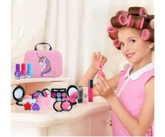 click4TOYS KOSMETIKA VAIKAMS DAŽYTI MIAŽIŲ DĖŽELĖS ŠEŠĖLIAI NAGAI Makiažas