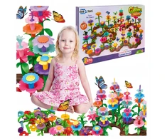 click4TOYS KŪRYBINGAS SODAS VAIKAMS BLOKAS GĖLĖS SODAS 272 vienetai GARDEN XL DRUGELIAI DIY