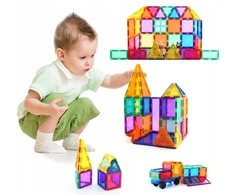 Click4Toys MAGNETINIAI BLOKAI 3D MAGNETINĖS KONSTRUKCIJOS MOKOMOSIŲ PLOKŠČIŲ RINKINYS 45 vnt.