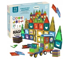 Click4Toys MAGNETINIAI UGDOMOSIOS KONSTRUKCIJOS BLOKAI DIDELIOS PLOKŠTELĖS 3D DĖLĖ 73 ELEMENTAI.