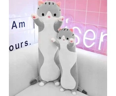 Click4Toys MASKOTAS PLIUSINIS ŽAISLAS ILGA KATĖS GLOSMĖS PILGA ŽAISLŲ PAGALVĖ STORA GRAŽI