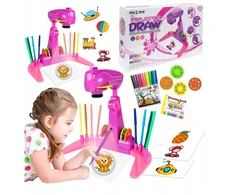 click4TOYS PROJEKTORIUS MOKYTIS PIEŠIMO SU SKAIDRĖLĖMIS VAIKAMS + ŽYMEKLIAI