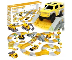 click4TOYS STATYBOS AIKŠTELĖ AUTOMOBILIŲ LENKTYNŲ TRASAS STATYBINĖS TRANSPORTO PRIEMONĖS EKSKAVATORIUS AUTO 255EL.