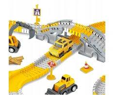 click4TOYS STATYBOS AIKŠTELĖ AUTOMOBILIŲ LENKTYNŲ TRASAS STATYBINĖS TRANSPORTO PRIEMONĖS EKSKAVATORIUS AUTO 255EL.