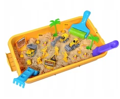 Click4Toys STATYBOS AIKŠTELĖ VAIKAMS KINETINIŲ SMĖLIO TRANSPORTO PRIEMONIŲ MOBILIŲ SMĖLIŲ DĖŽĖS RINKINYS