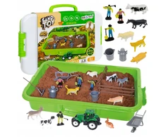 Click4Toys ŪKIO KINETINIS SMĖLIS VAIKAMS DIDŽIAMS GYVULIAMS ŪKIO TRAKTORIUS