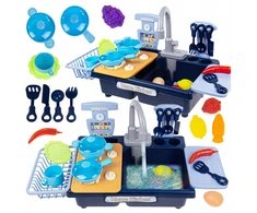 click4TOYS VIRTUVĖS KRAUTUVE VAIKAMS 2 viename TEKANČIO VANDENS RINKINYS PRIEMONĖS DARŽOVĖS