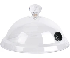 „Cloche“ rūkymo aksesuaras Tvirtas nešiojamasis skaidrus kupolas virtuvės skersmuo 26,5 cm