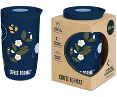 Coffee Format Kavos formatas Nelaidus termopuodelis su augalais, 350 ml, mėlynas plienas