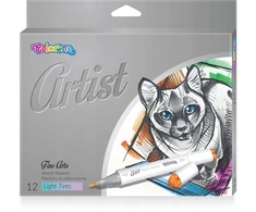 Colorino Artist Markeriai Eskizavimui - 12 Pastelinių Spalvų