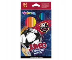 Colorino Spalvoti pieštukai Jumbo 12 spalvų apvaliu korpusu Football
