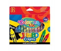 Vaškinės kreidelės JUMBO COLORINO, 12 spalvų