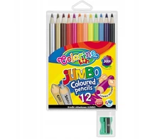 Colorino Jumbo pieštukinės kreidelės 12 spalvų + drožtukas