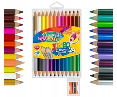 Colorino Kids dideli apvalūs pieštukai su pieštuku 12 vienetų 24 spalvų - Patio