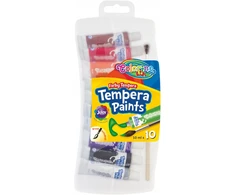 COLORINO TEMPERA DAŽAI 10 SPALVŲ tūbelėse + teptukas