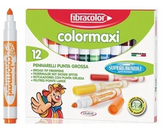 Colormaxi markeriai 12 spalvų Fibracolor