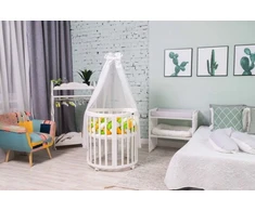 ComfortBaby Ochraniacz do łóżeczka WARKOCZ WELUR 240 cm ŁÓŻECZKO 7w1 žalia balta