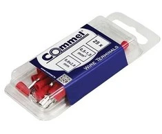 Commel Laidų antgaliai 1.5mm2/0.8x6.35mm 20vnt./raudoni