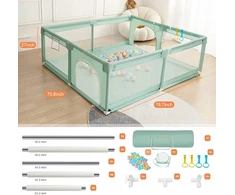 COMOMY Kojec Box dla Dzieci Suchy Baseinas Plac Zabaw XXL 200x180x66cm + Piłki