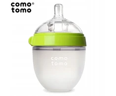 COMOTOMO - 2 silikoniniai buteliukai nuo pilvo dieglių MOM'S BREAST 250 ml Žalioji...