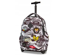 Cool Pack Coolpack Junior kuprinė su ratukais, pilka/juoda, su aplikacijomis