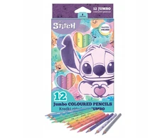 Cool Pack CoolPack STITCH spalvoti pieštukai, trikampiai, stori, 12 spalvų, pastelinių atspalvių